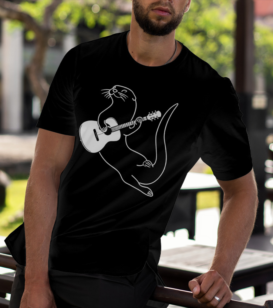 Guitar Playing Otter Music Cool Fun T-Shirt