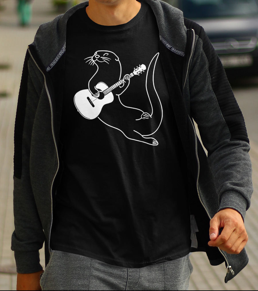 Guitar Playing Otter Music Cool Fun T-Shirt