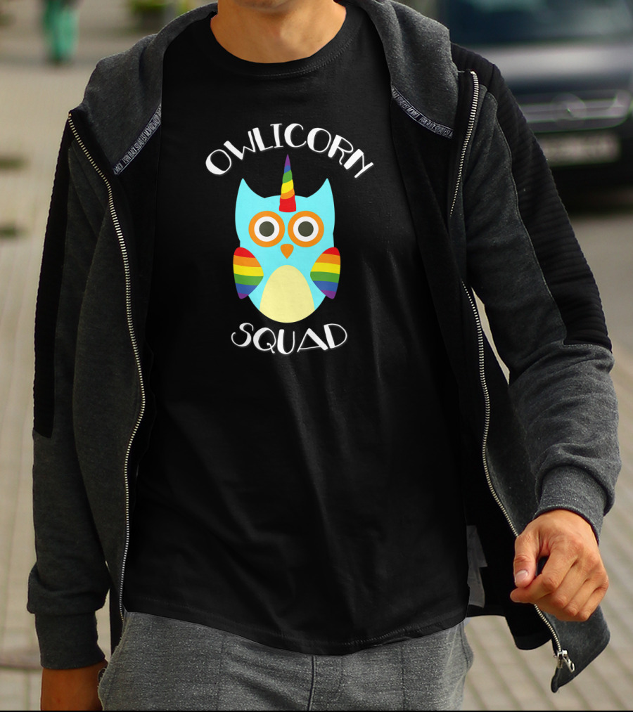 Owlicorn Rainbow Owl Unicorn Squad T-Shirt