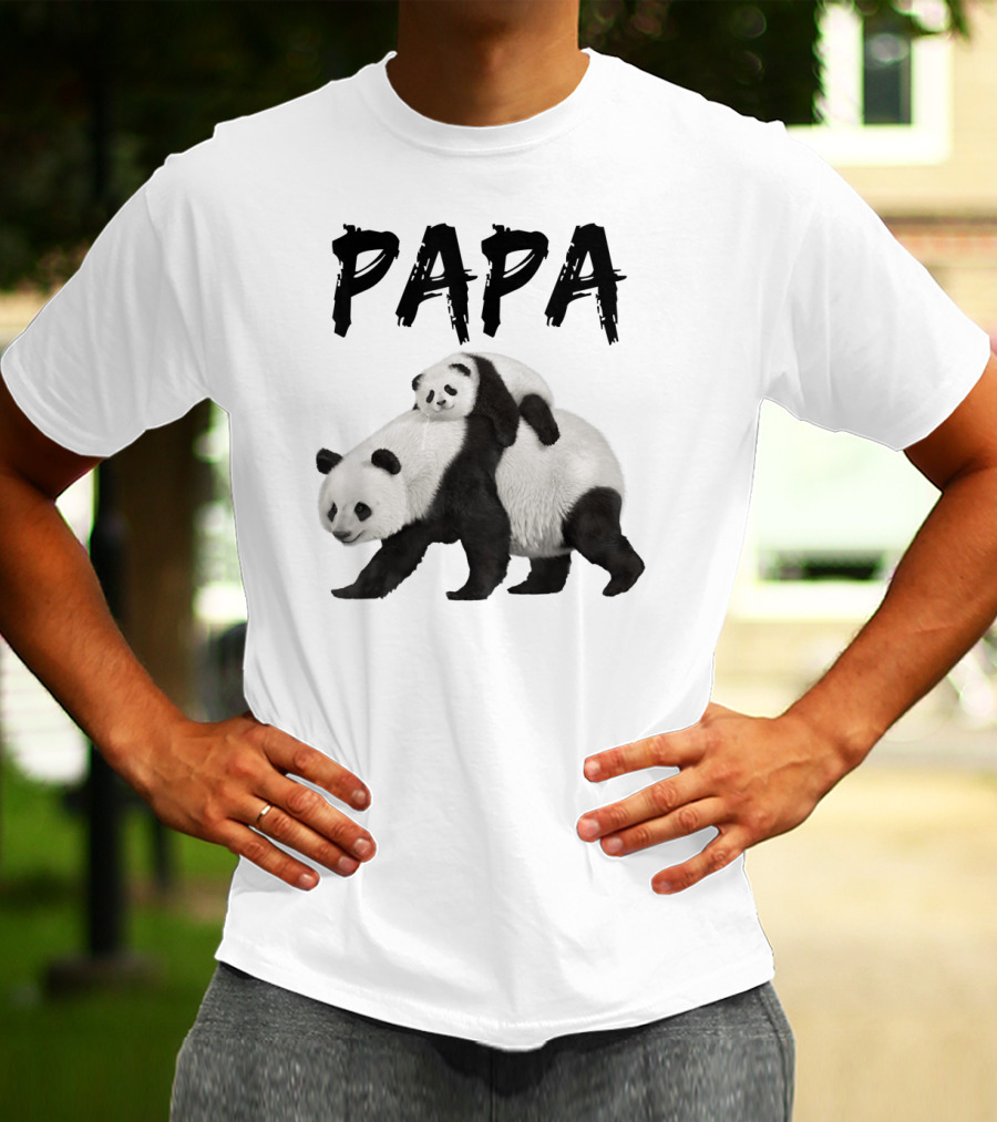 Papa Panda Bear Dad With Baby Panda T-Shirt