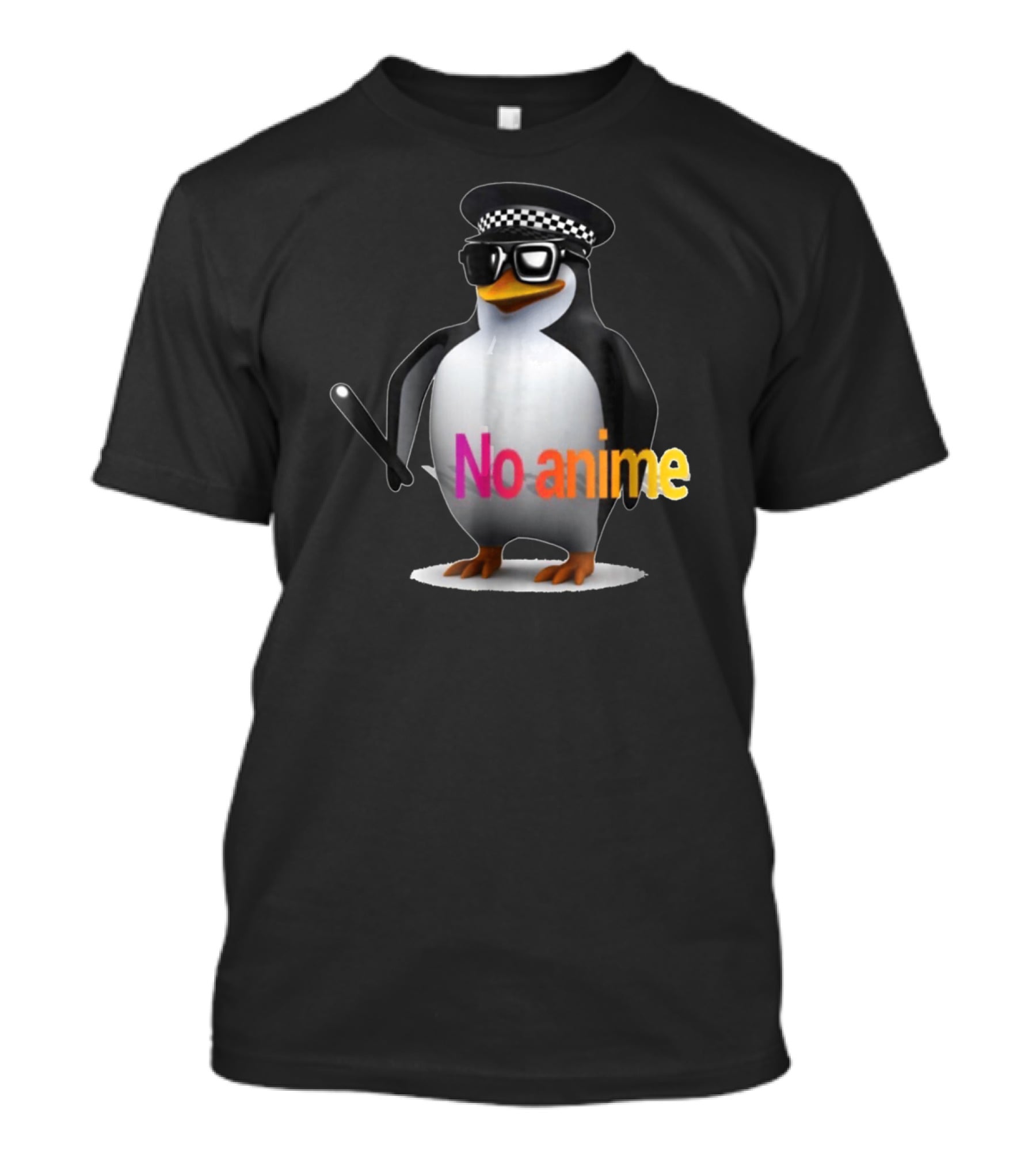 Penguin With Hat And Sunglasses No Anime T-Shirt