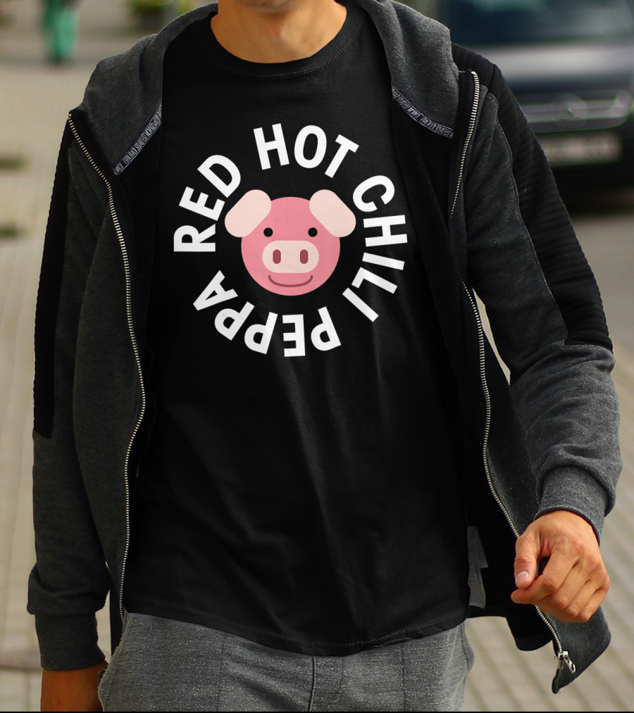 Red Hot Chili Peppa Oink Funny Pink Pig T-Shirt