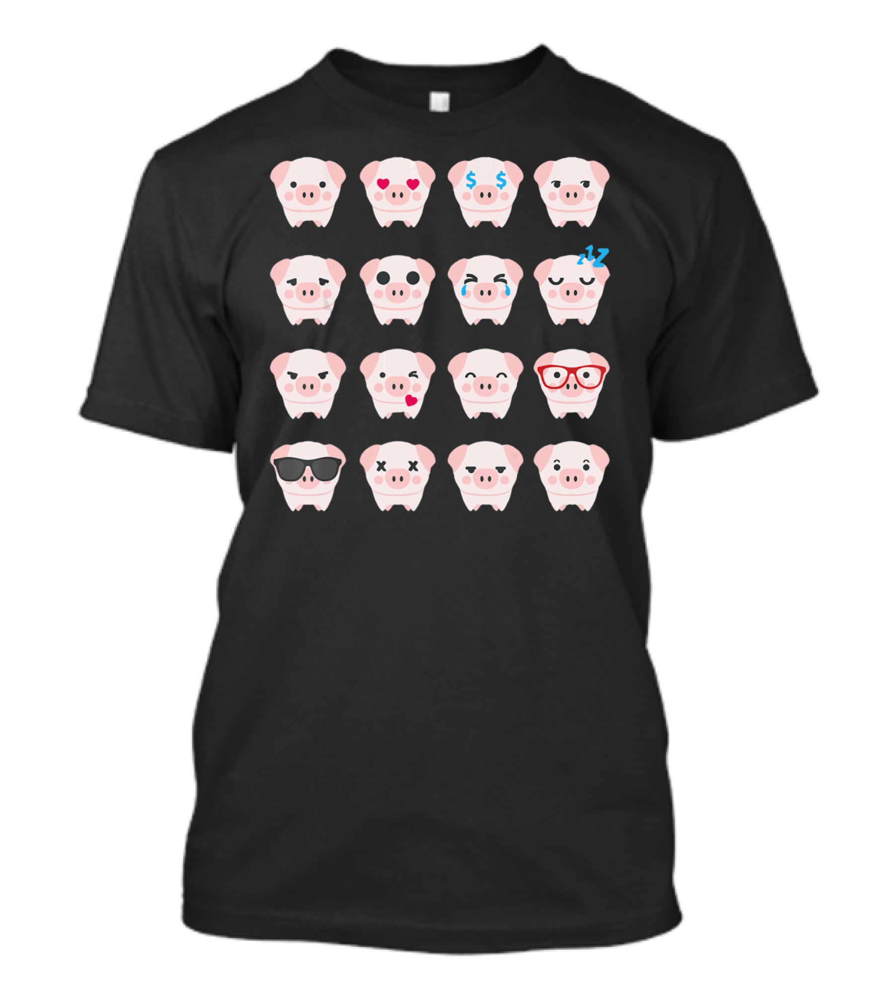Pig Emoji Expressions Pig Lover T-Shirt