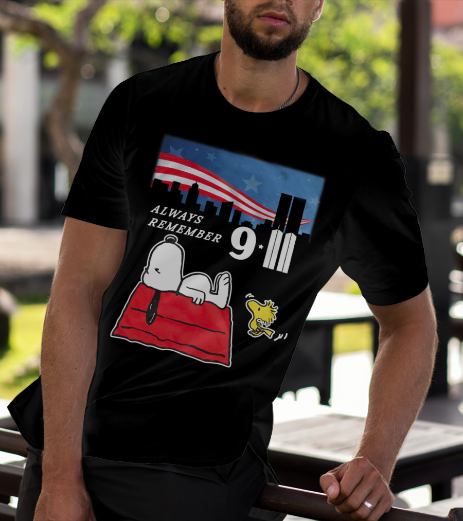 Always Remember 9 11 Snoopy Peanuts Movie Twin Towers T-Shirt