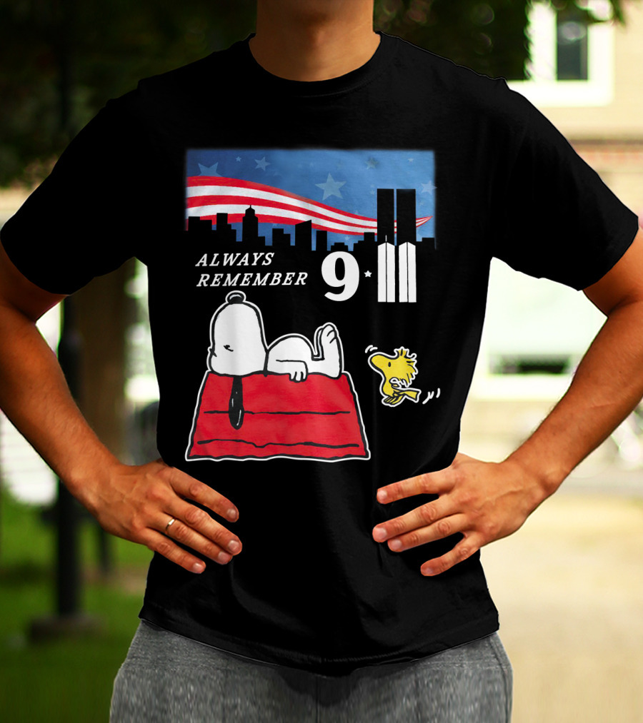 Always Remember 9 11 Snoopy Peanuts Movie Twin Towers T-Shirt