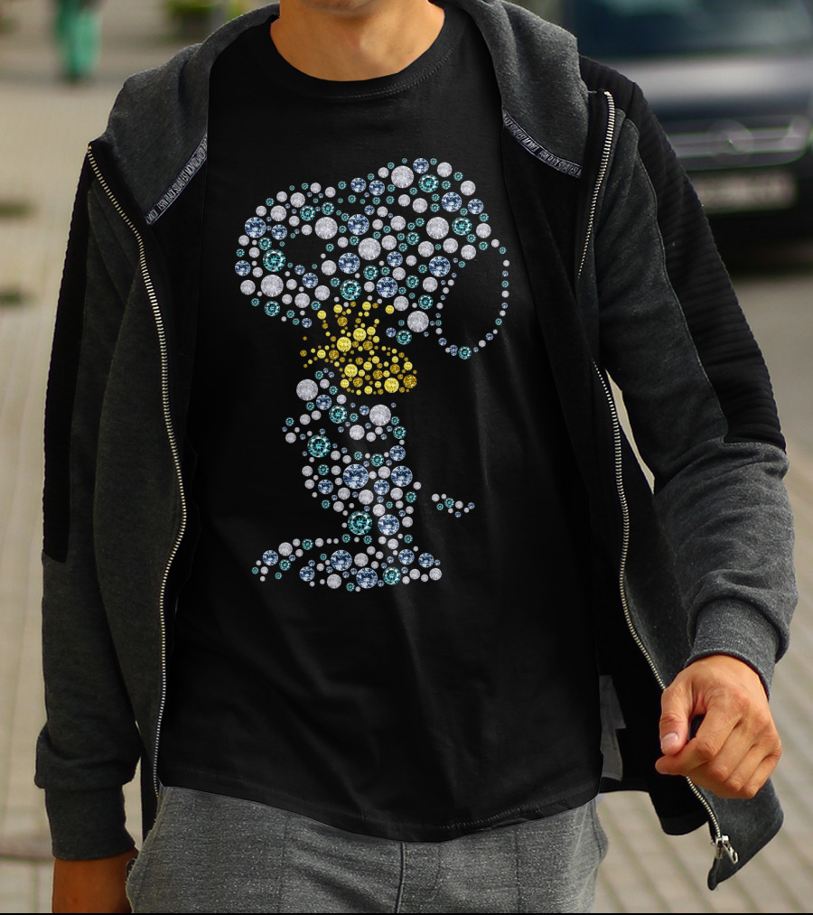 Bubble Dog Snoopy Peanuts Movie Crystal T-Shirt