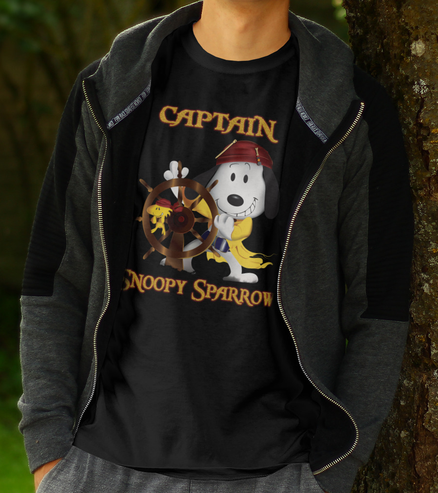 Captain Snoopy Sparrow Peanuts Movie Crossover T-Shirt