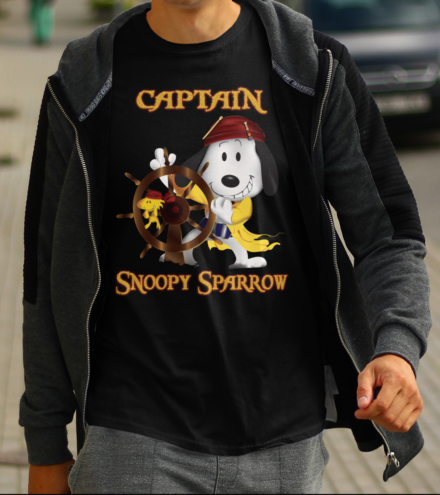 Captain Snoopy Sparrow Peanuts Movie Crossover T-Shirt