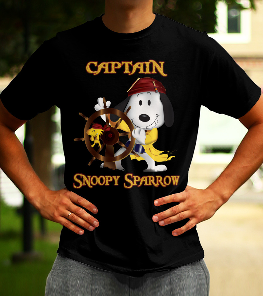 Captain Snoopy Sparrow Peanuts Movie Crossover T-Shirt
