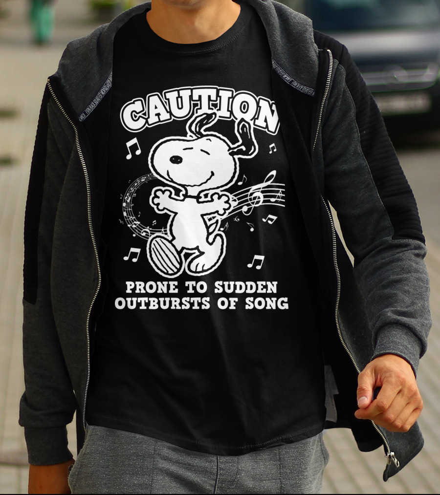 Caution Prone To Sudden Outbursts Of Song Snoopy Peanuts T-Shirt