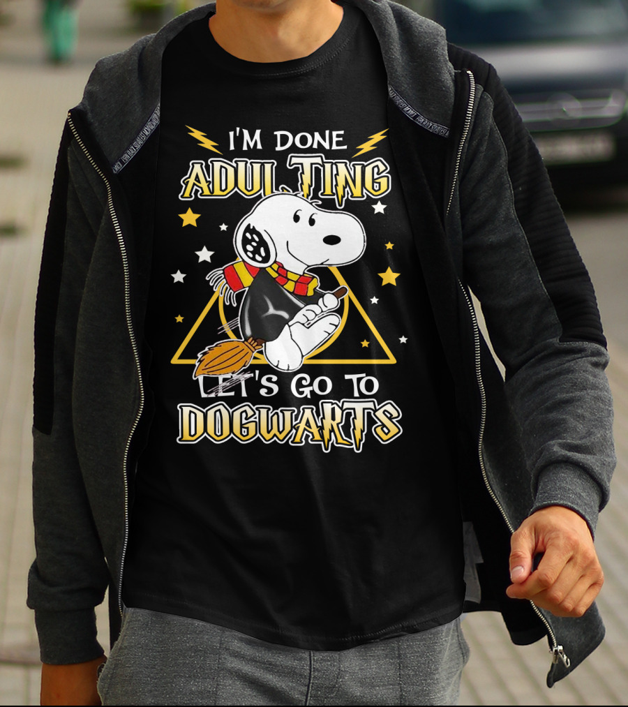 I'm Done Adulting Let's Go To Dogwarts Snoopy Peanuts Movie T-Shirt