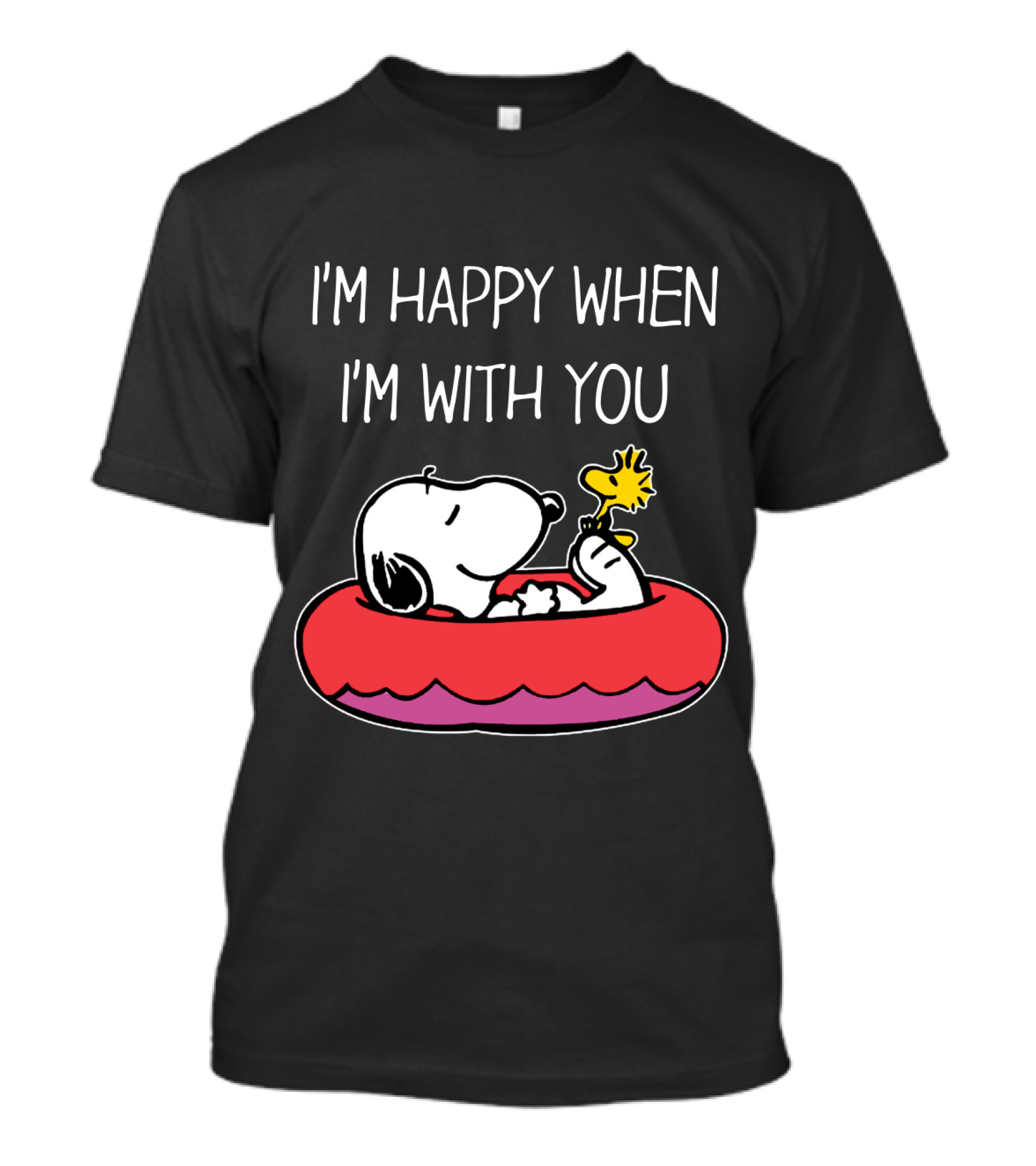 I'm Happy When I'm With You Snoopy And Woodstock Peanuts Float T-Shirt