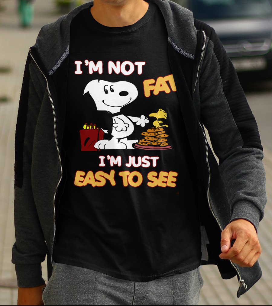 I'm Not Fat I'm Just Easy To See Snoopy Woodstock Peanuts Cookies T-Shirt
