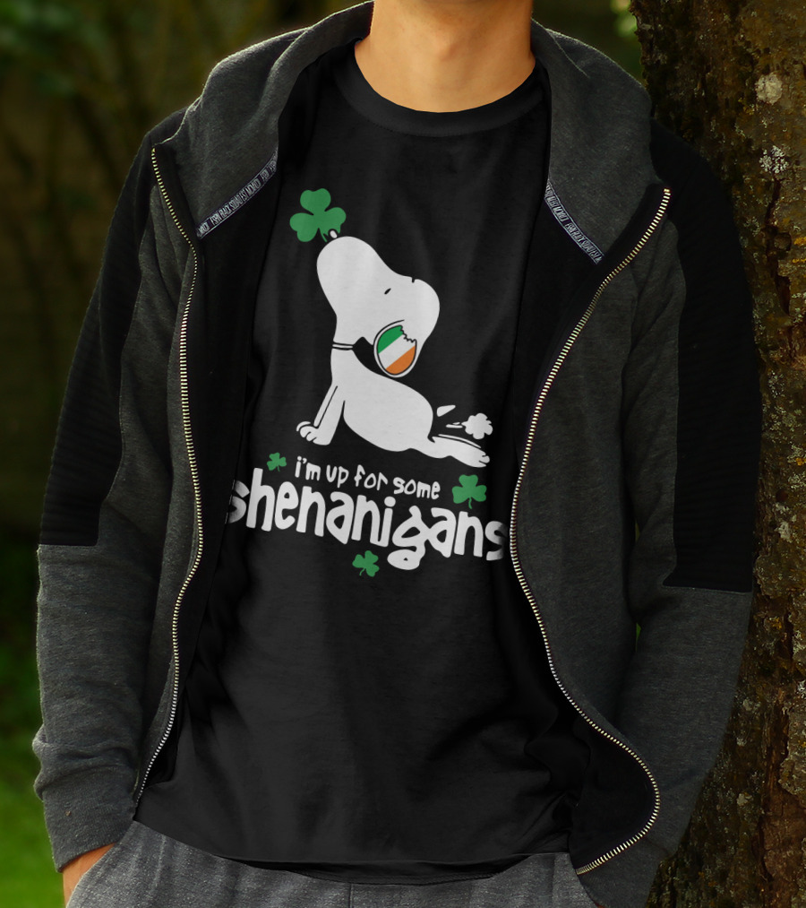 I'm Up For Some Shenanigans St Patrick Snoopy The Peanuts Movie T-Shirt