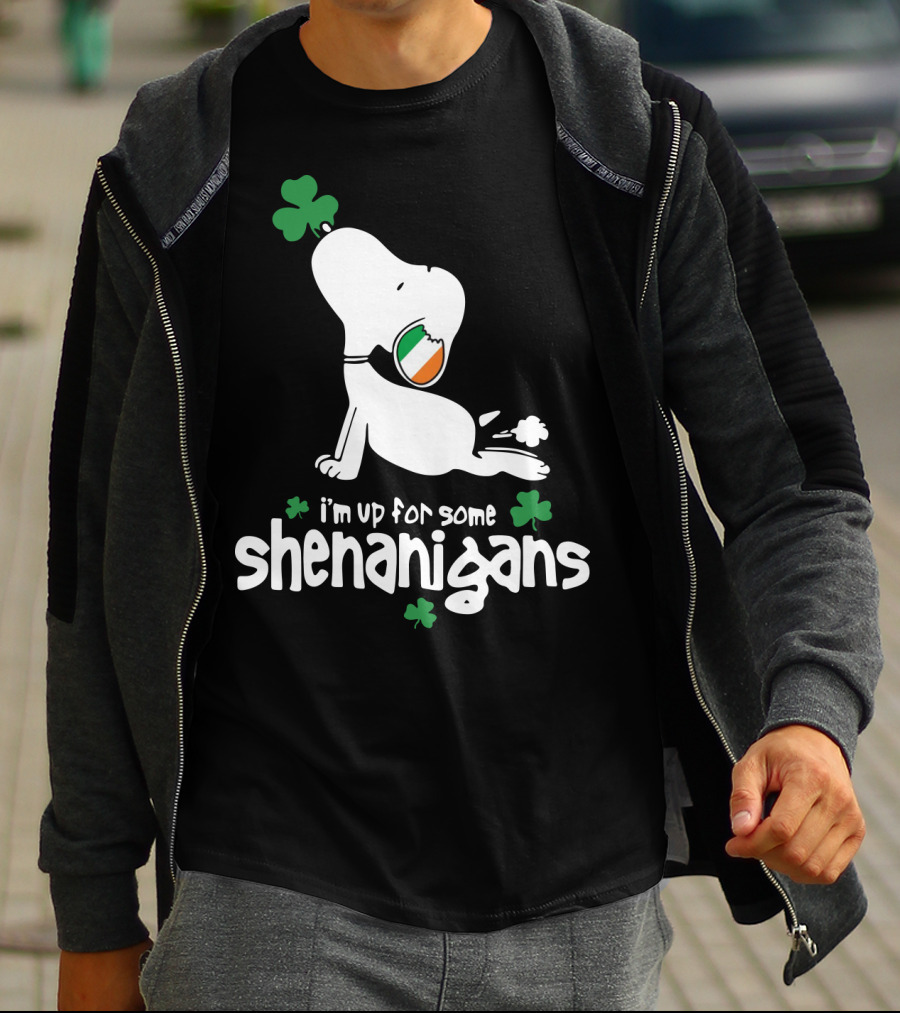 I'm Up For Some Shenanigans St Patrick Snoopy The Peanuts Movie T-Shirt