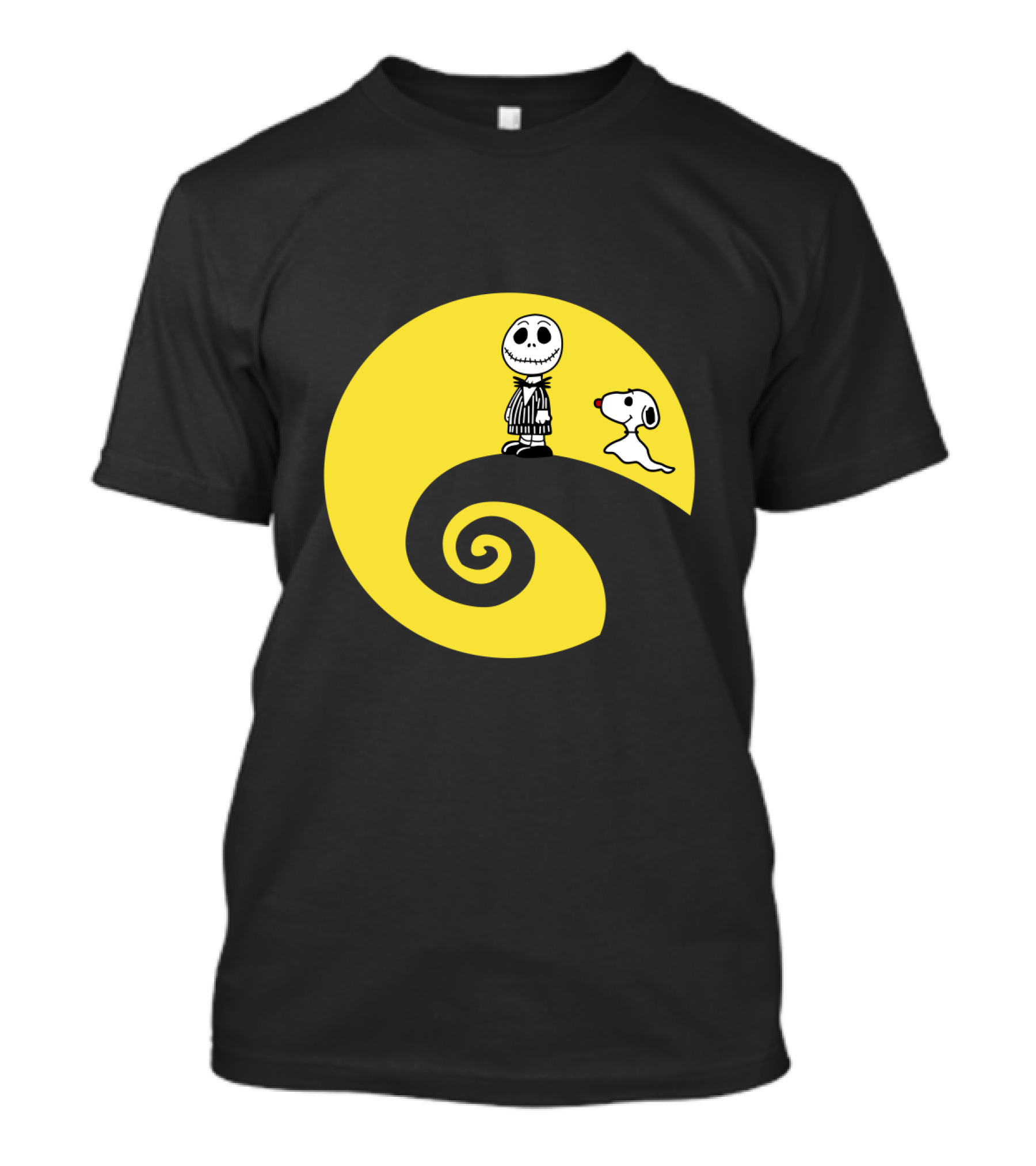 Jack Skellington And Snoopy Crossover In The Peanuts Movie Halloween Scene T-Shirt