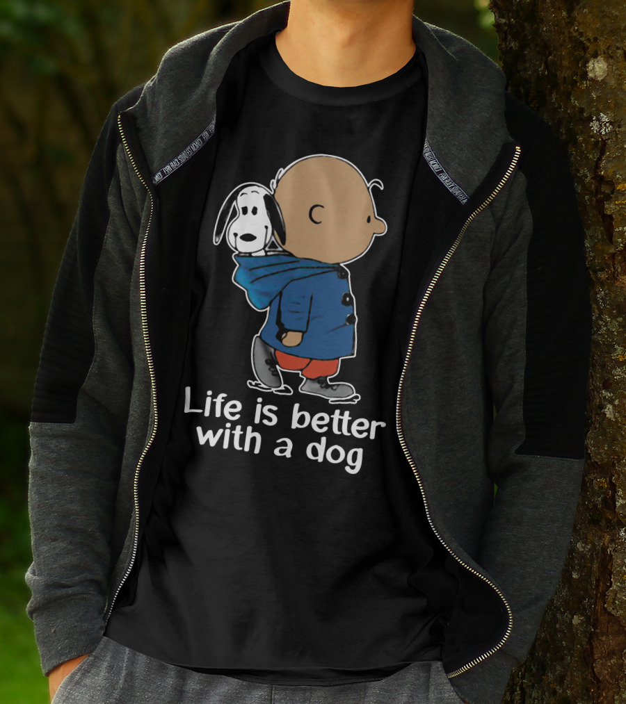 Life Is Better With A Dog Snoopy The Peanuts Movie T-Shirt