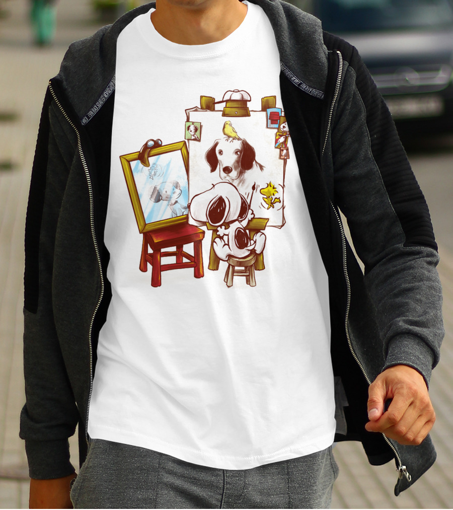 Snoopy Drawing Himself With Woodstock From The Peanuts Movie T-Shirt