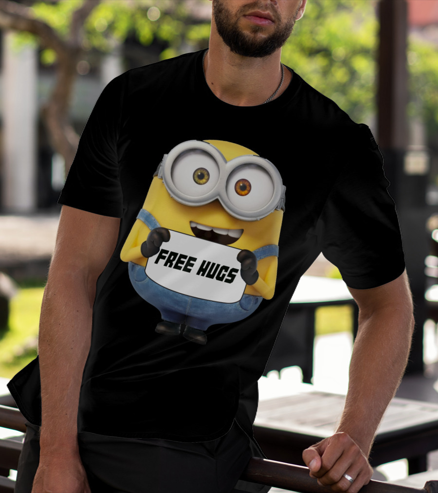 Free Hugs Bob Minion Despicable Me Sign T-Shirt