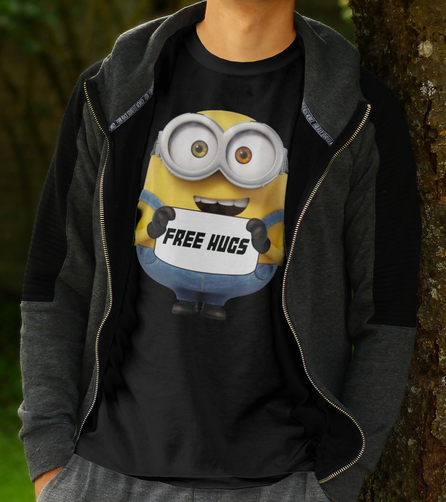 Free Hugs Bob Minion Despicable Me Sign T-Shirt