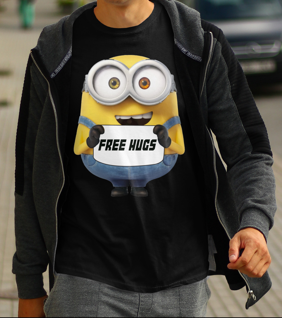 Free Hugs Bob Minion Despicable Me Sign T-Shirt