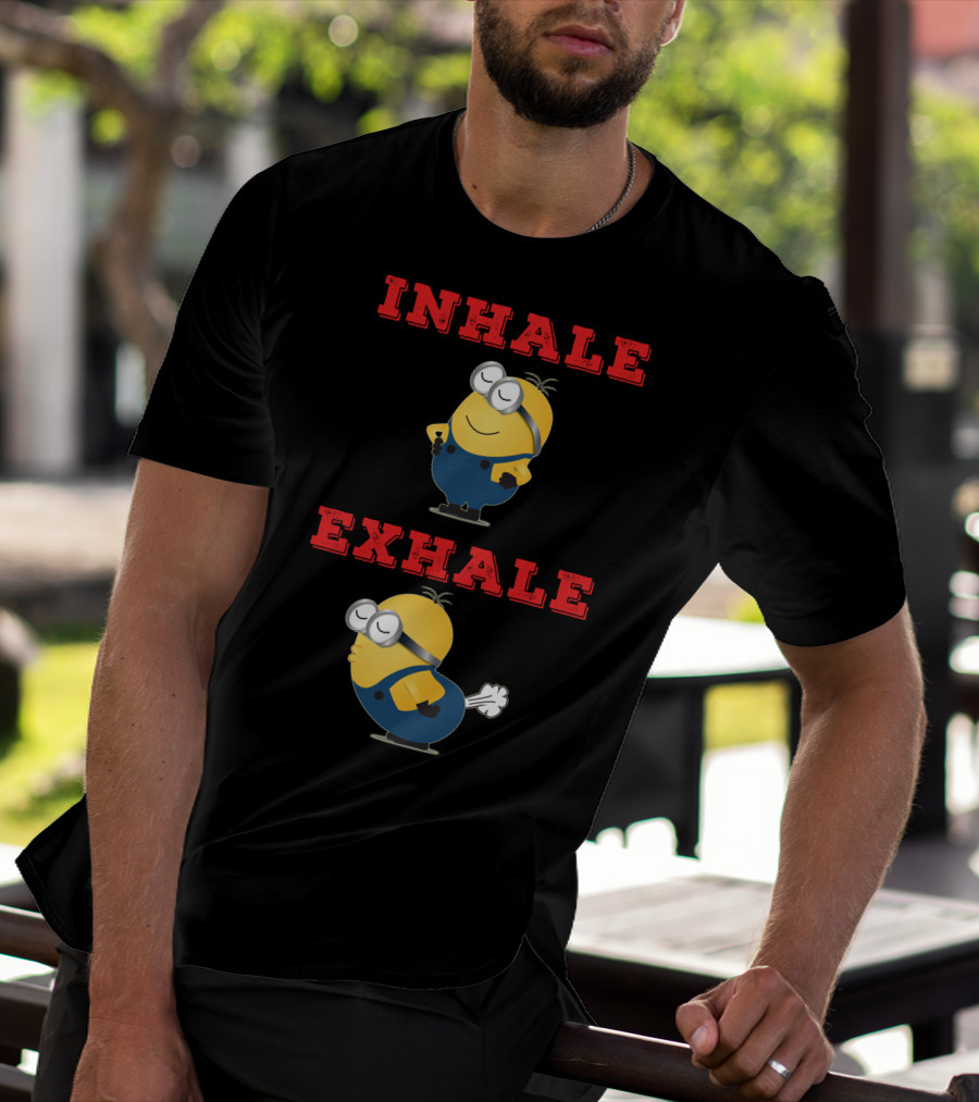 Minions Inhale Exhale Yoga Humor Despicable Me T-Shirt