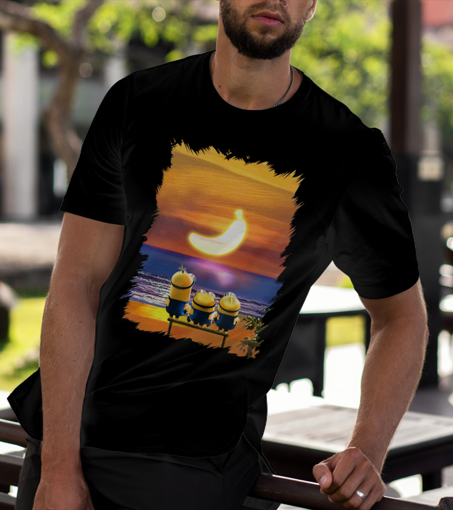 Minions Sunset Banana Over Ocean Despicable Me T-Shirt