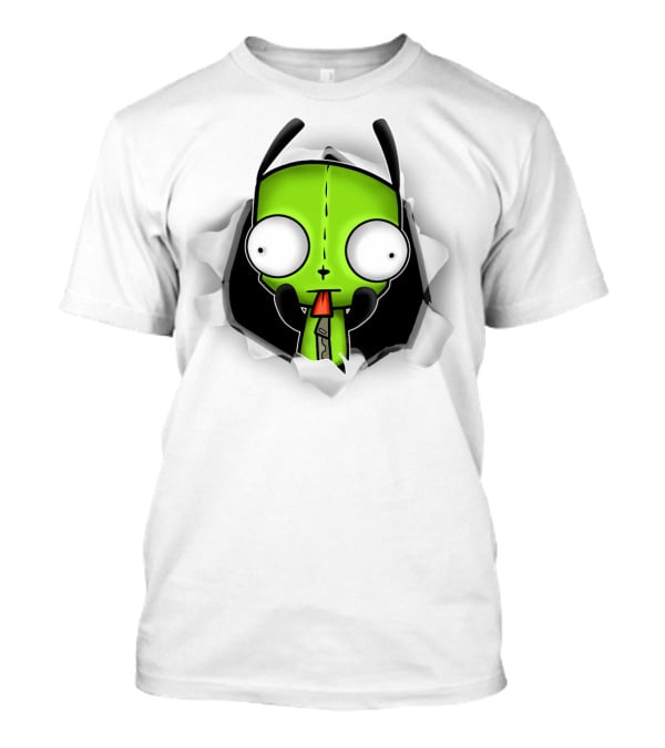Invader Zim Gir 3D Hole Robot Face T-Shirt