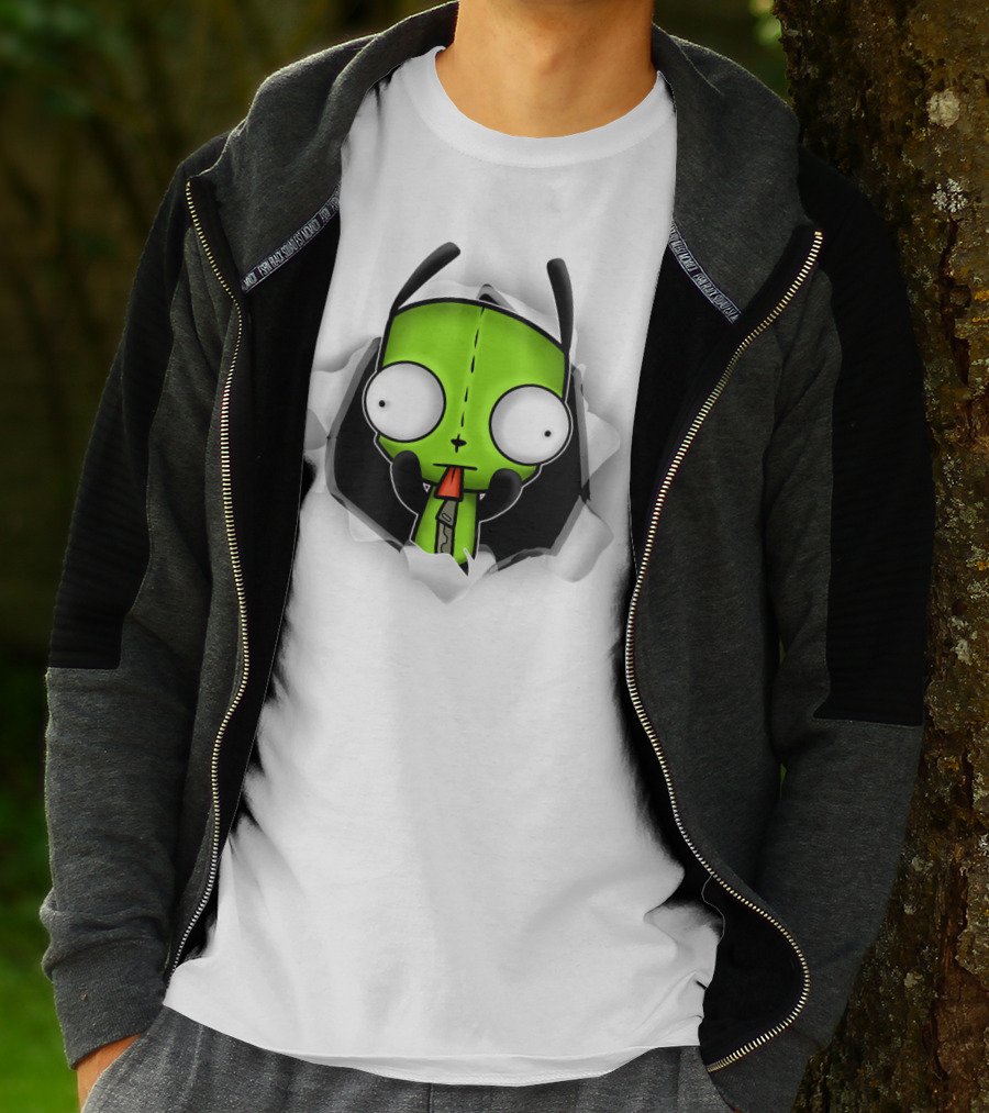 Invader Zim Gir 3D Hole Robot Face T-Shirt