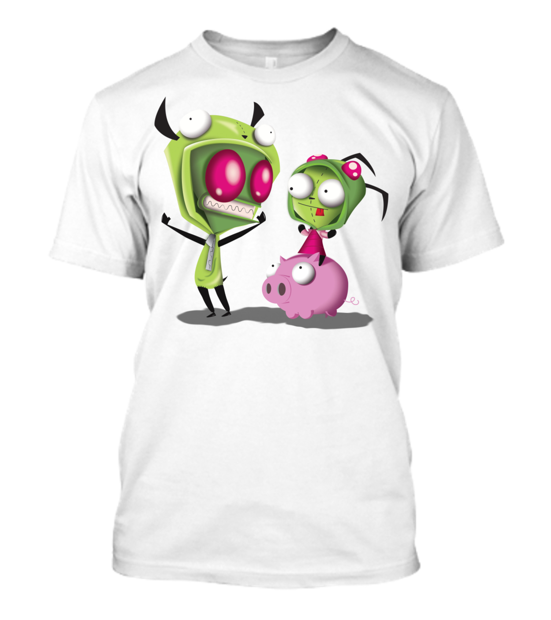 Cosplay Invader Zim Gir Halloween Characters On Pig T-Shirt
