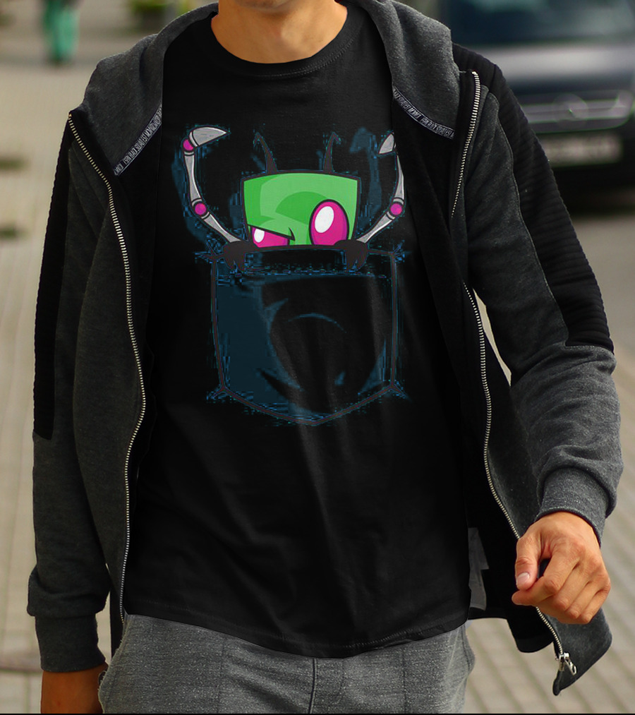 Gir Invader Zim Cute Pocket T-Shirt