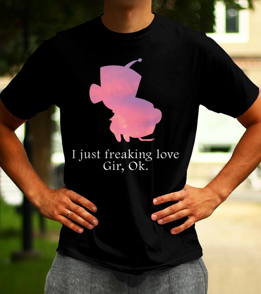 I Just Freaking Love Gir Invader Zim Silhouette Clouds T-Shirt