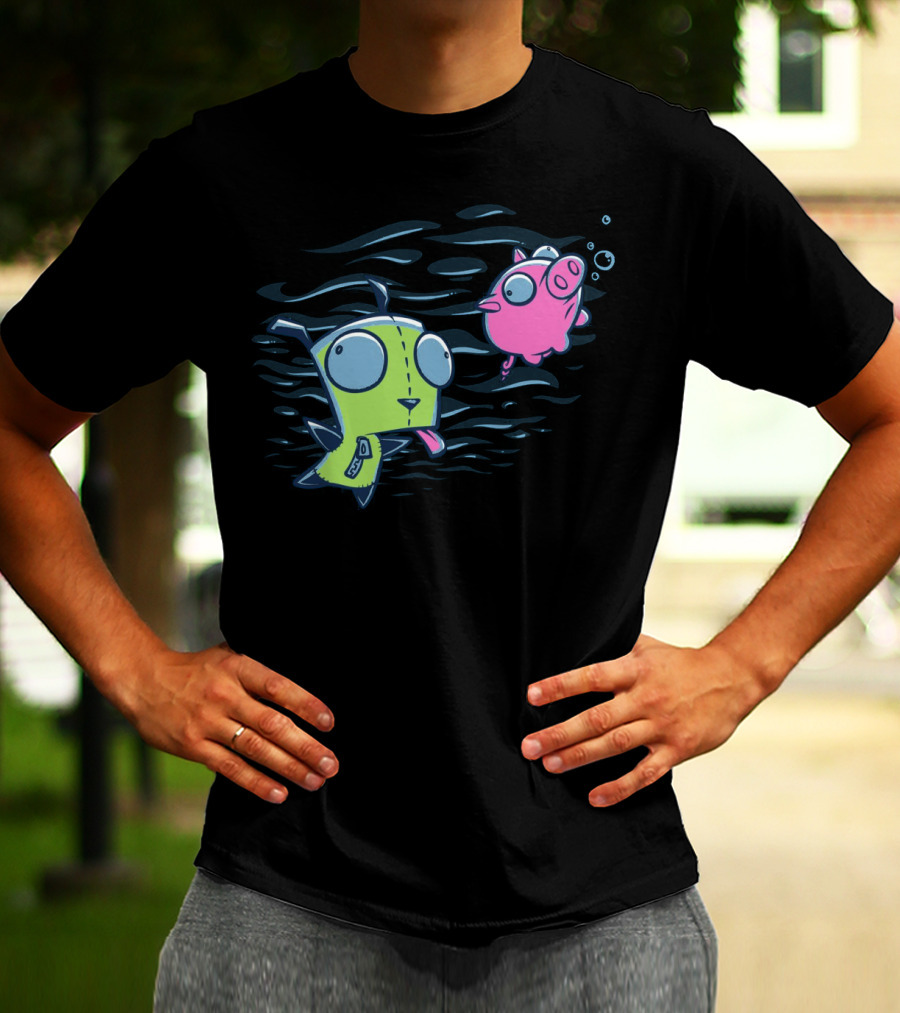 Girvana Gir Invader Zim Underwater Adventure With Pig T-Shirt