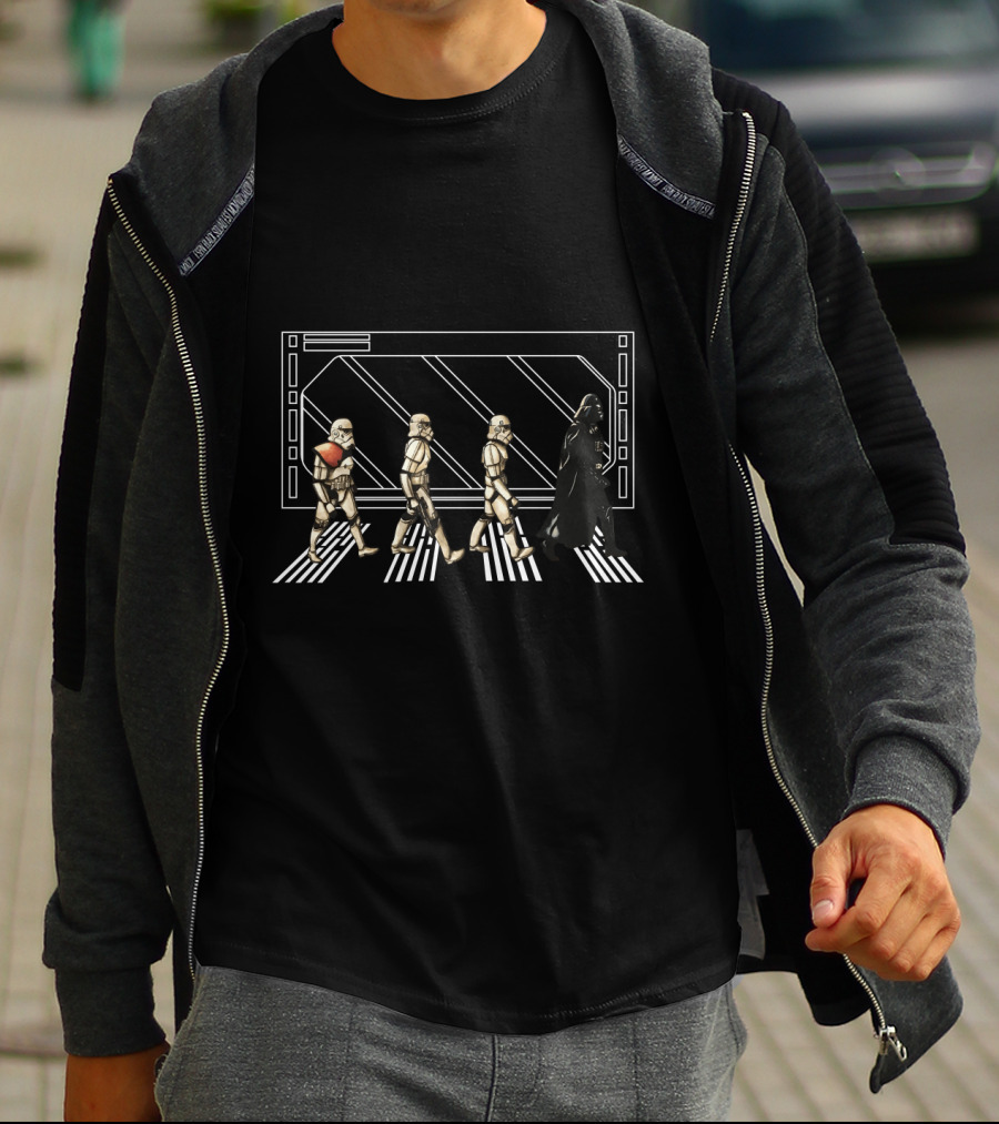 Abbey Road Dark Side Darth Vader Star Wars Stormtroopers T-Shirt