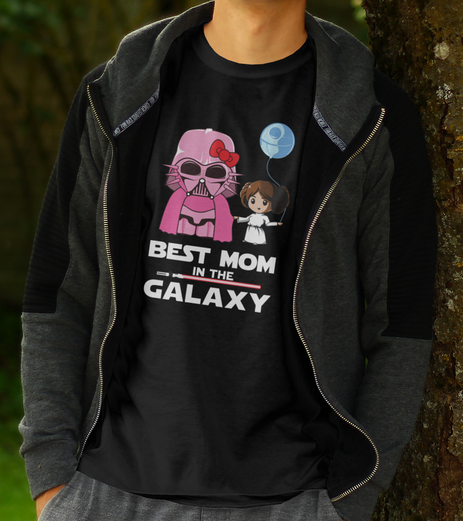 Best Mom In The Galaxy Darth Vader Star Wars Princess Leia Balloon T-Shirt