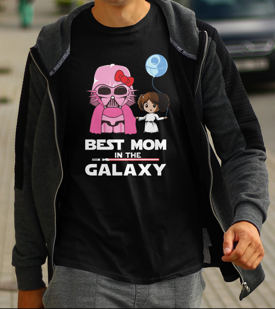 Best Mom In The Galaxy Darth Vader Star Wars Princess Leia Balloon T-Shirt
