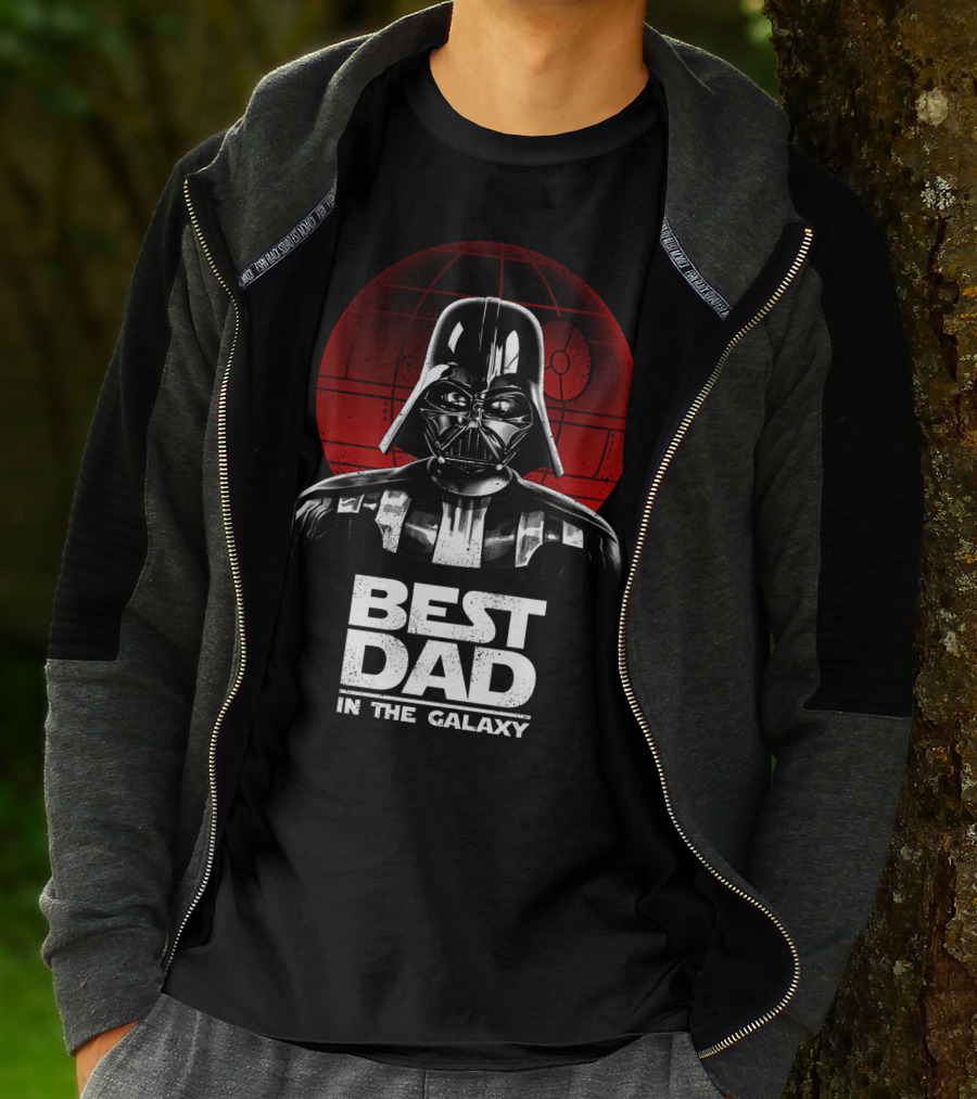 Best Dad In The Galaxy Father's Day Darth Vader Star Wars Death Star T-Shirt