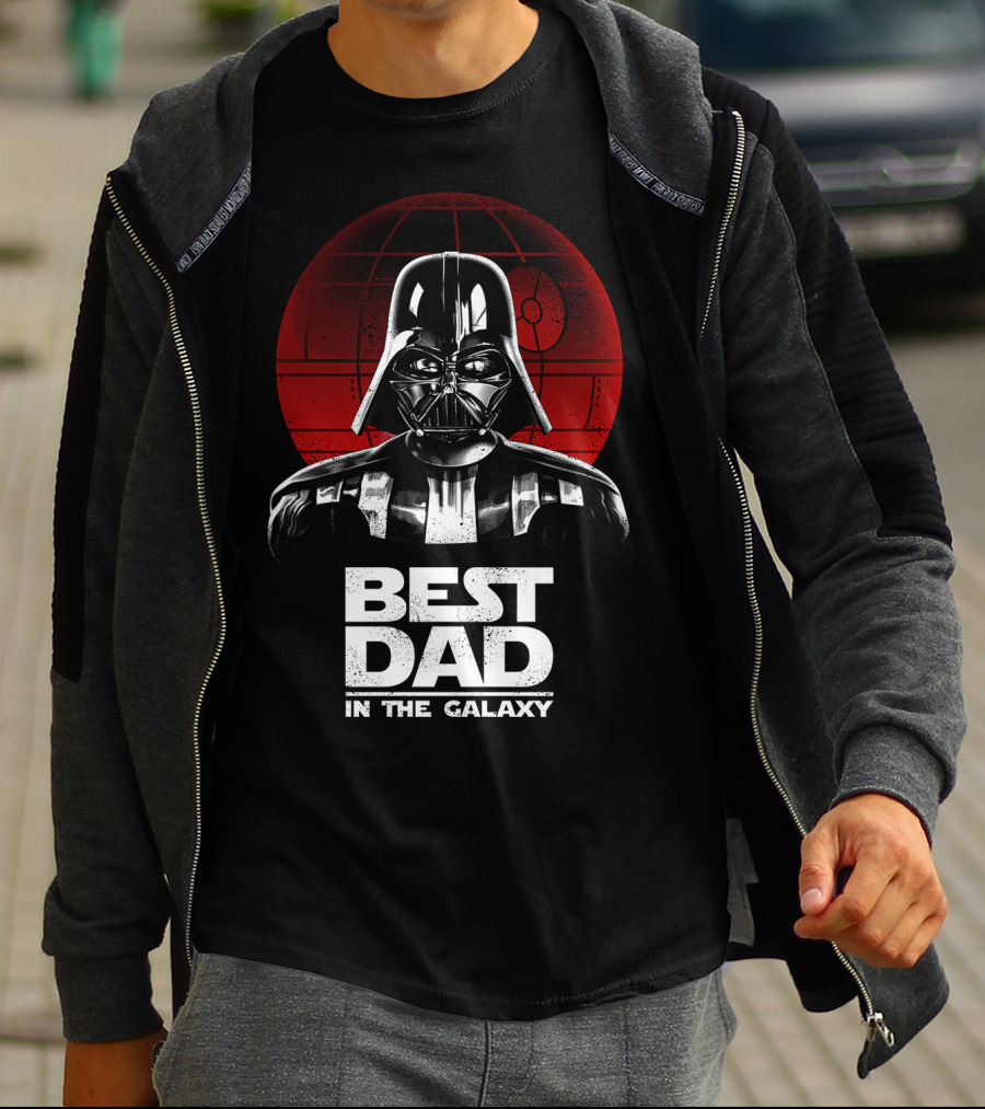 Best Dad In The Galaxy Father's Day Darth Vader Star Wars Death Star T-Shirt