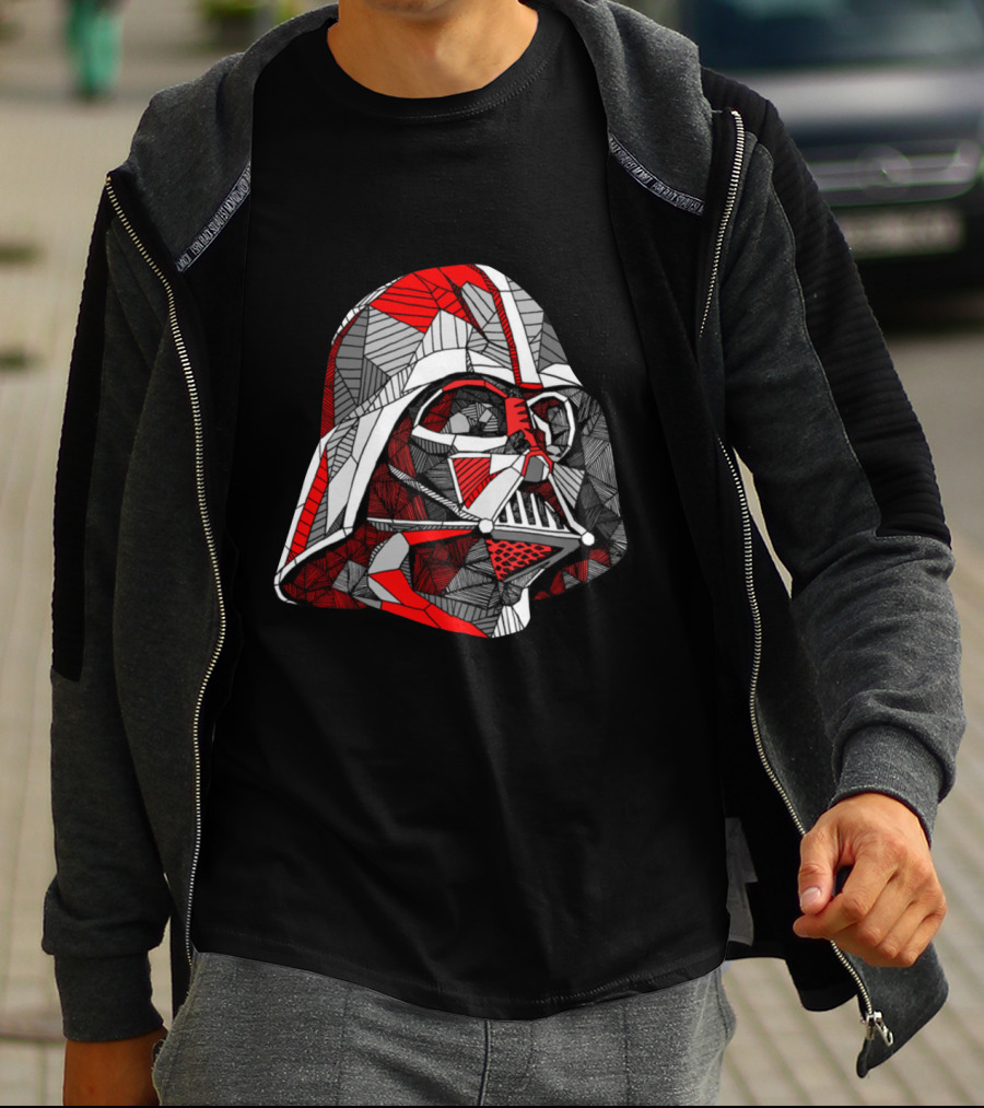 Darth Vader Mosaic Helmet Red Black Star Wars T-Shirt
