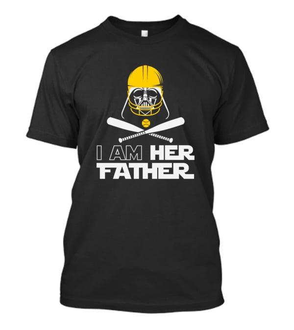 I Am Her Father Darth Vader Baseball Helmet Crossed Bats T-Shirt