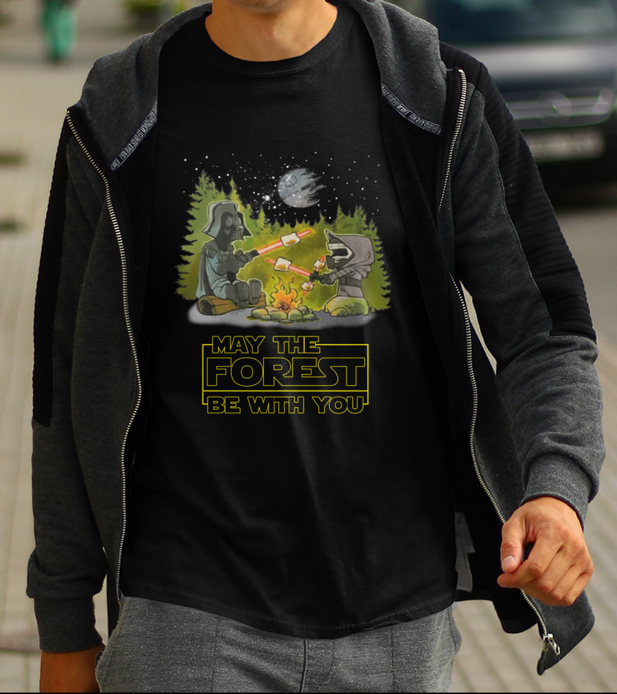 May The Forest Be With You Darth Vader Star Wars Campfire Scene T-Shirt