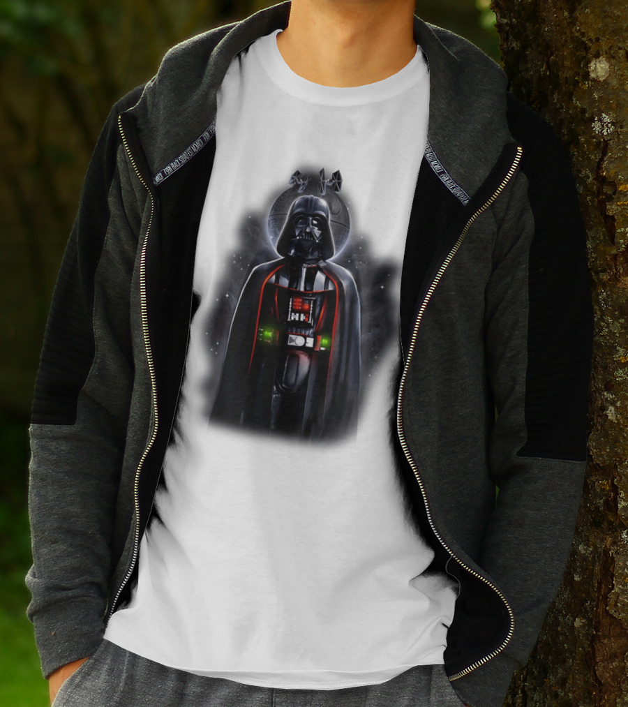 Star Wars Darth Vader With Death Star And Signature T-Shirt