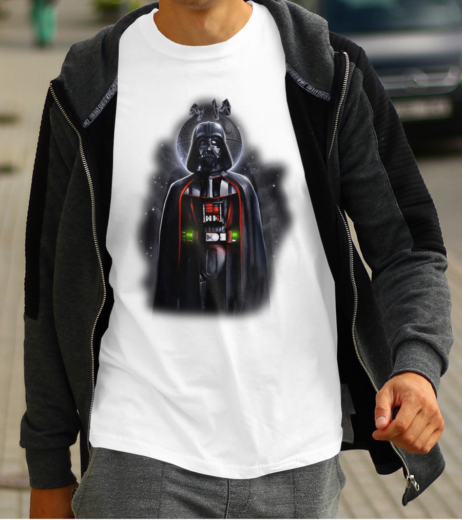 Star Wars Darth Vader With Death Star And Signature T-Shirt