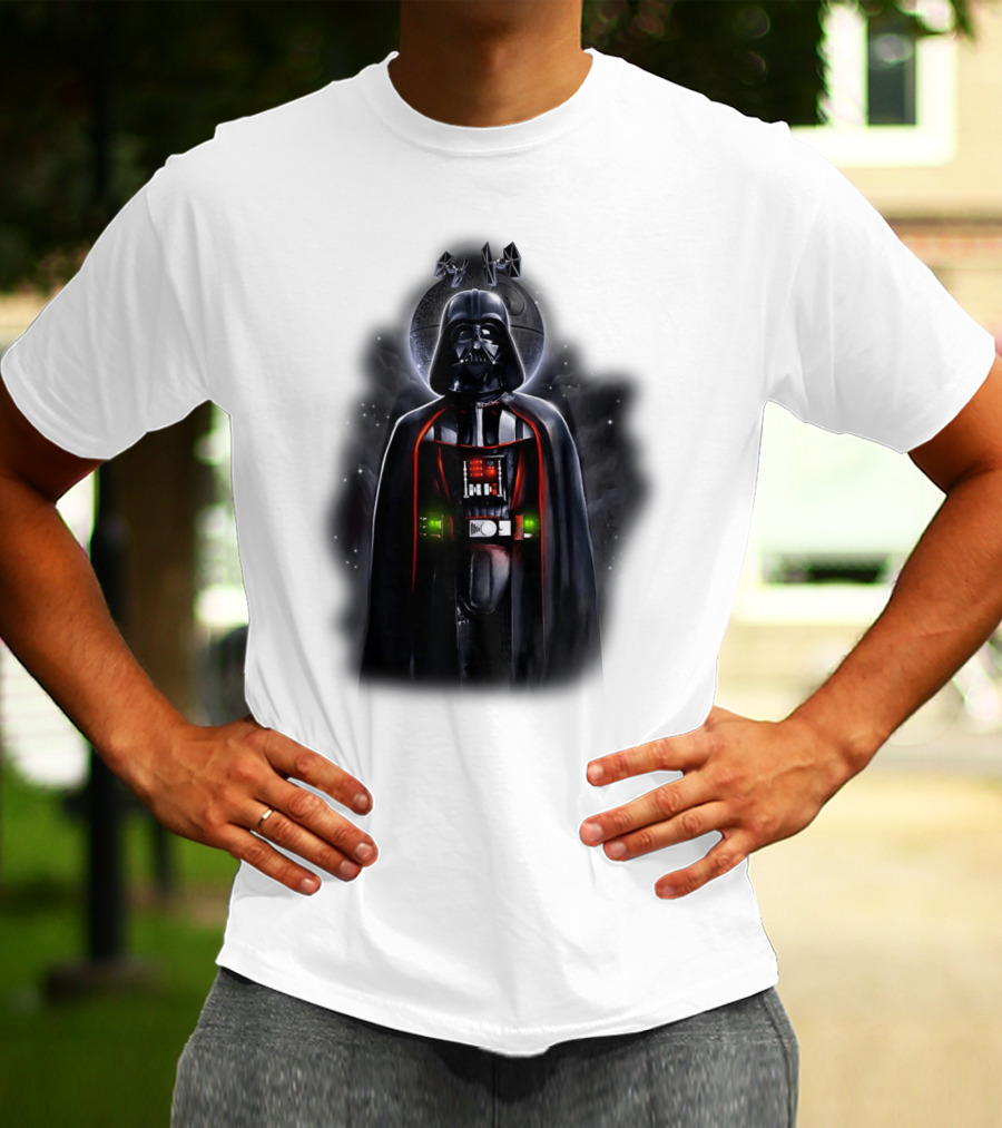 Star Wars Darth Vader With Death Star And Signature T-Shirt