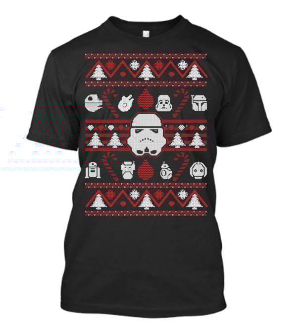 Star Wars Stormtrooper Christmas Night Darth Vader Knit T-Shirt