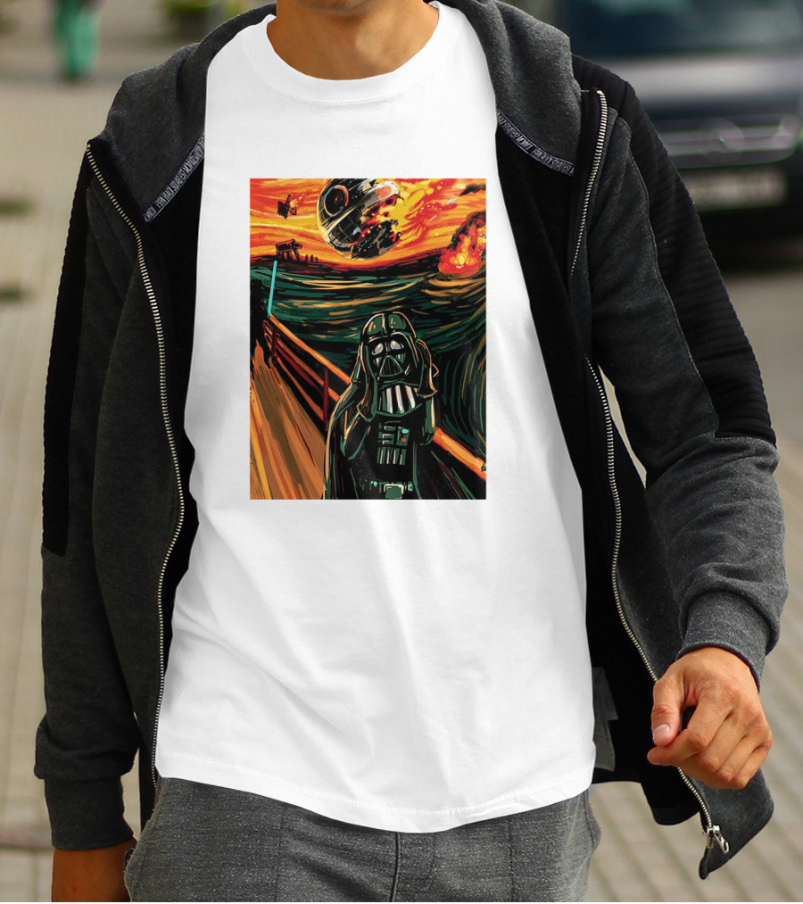 Darth Vader The Scream Star Wars Death Star Explosion Scene T-Shirt