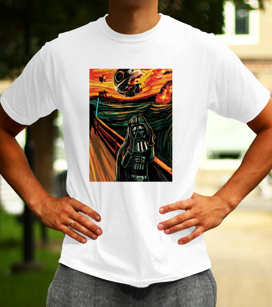 Darth Vader The Scream Star Wars Death Star Explosion Scene T-Shirt
