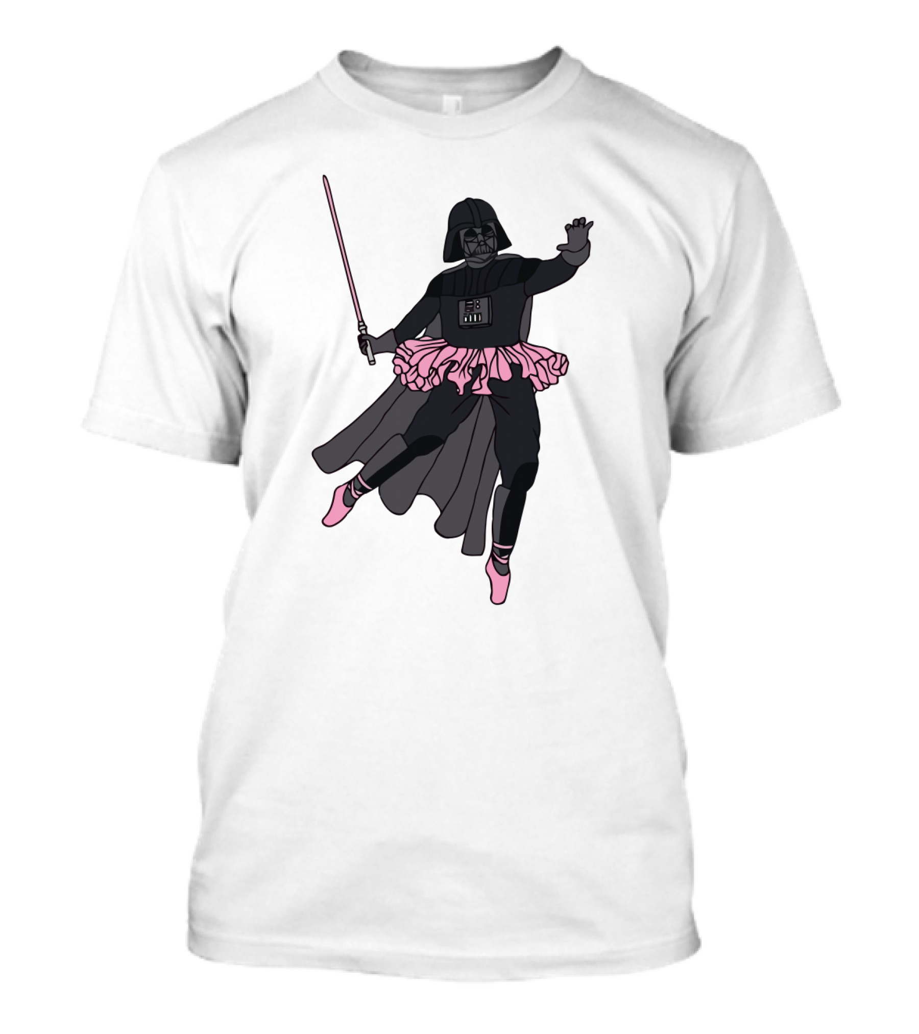 Star Wars Ballet Dancing Darth Vader Tutu Pink Lightsaber T-Shirt
