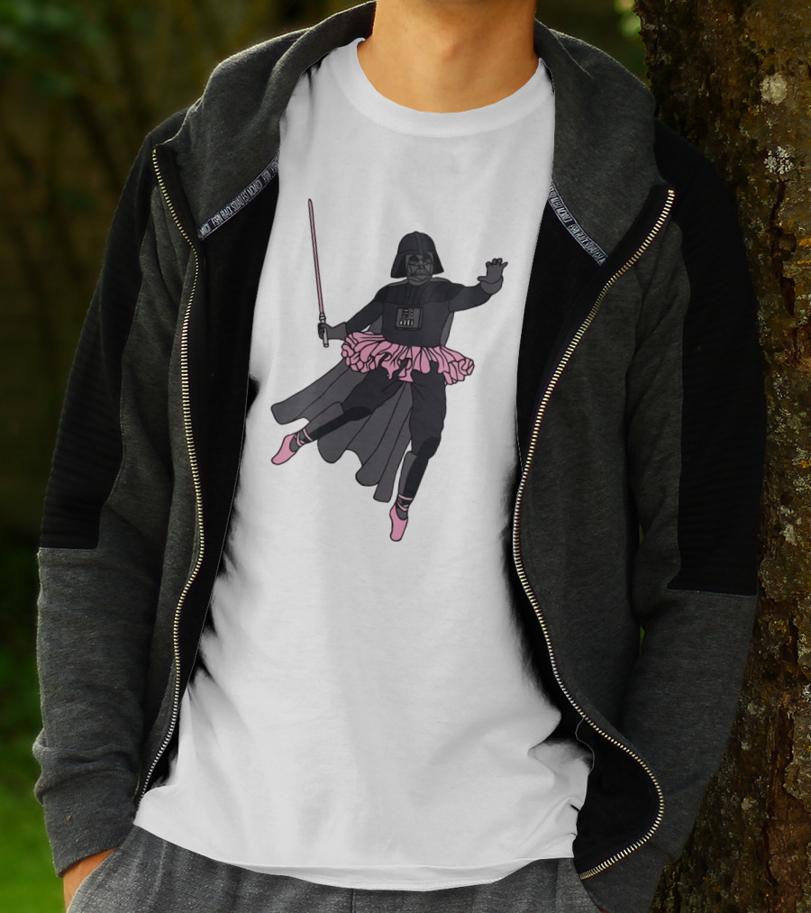 Star Wars Ballet Dancing Darth Vader Tutu Pink Lightsaber T-Shirt