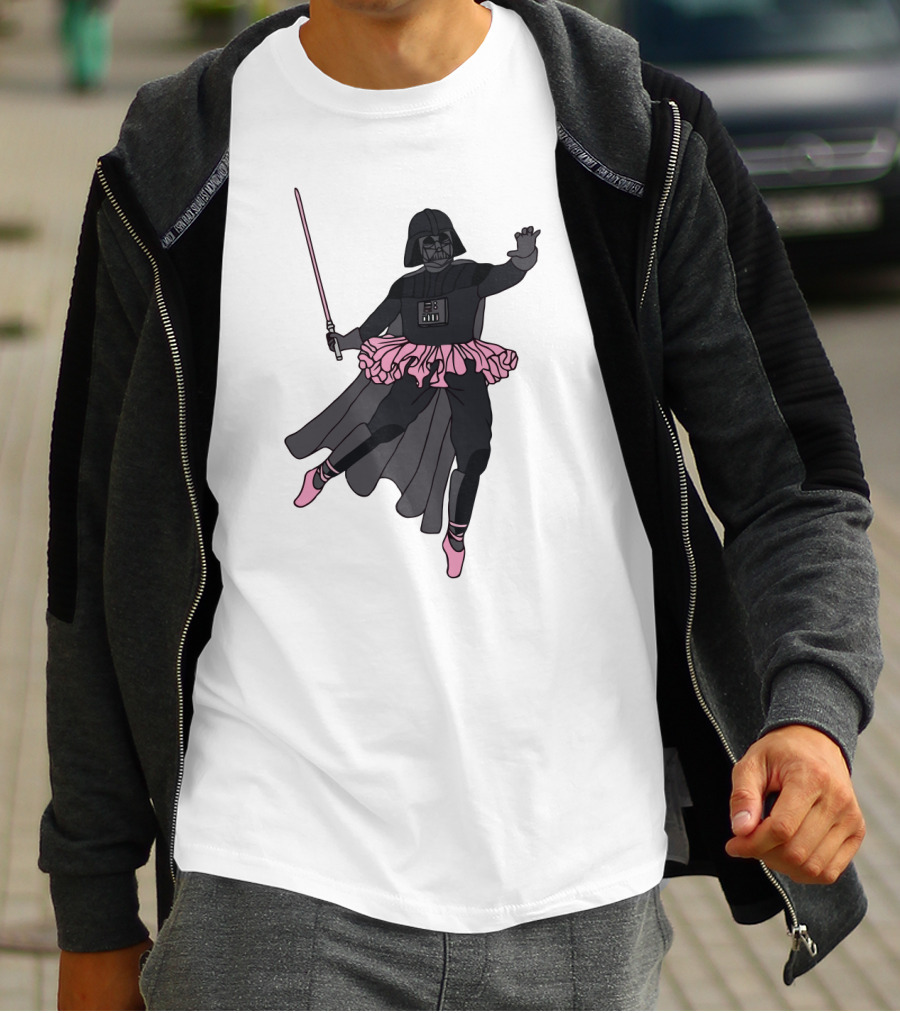 Star Wars Ballet Dancing Darth Vader Tutu Pink Lightsaber T-Shirt